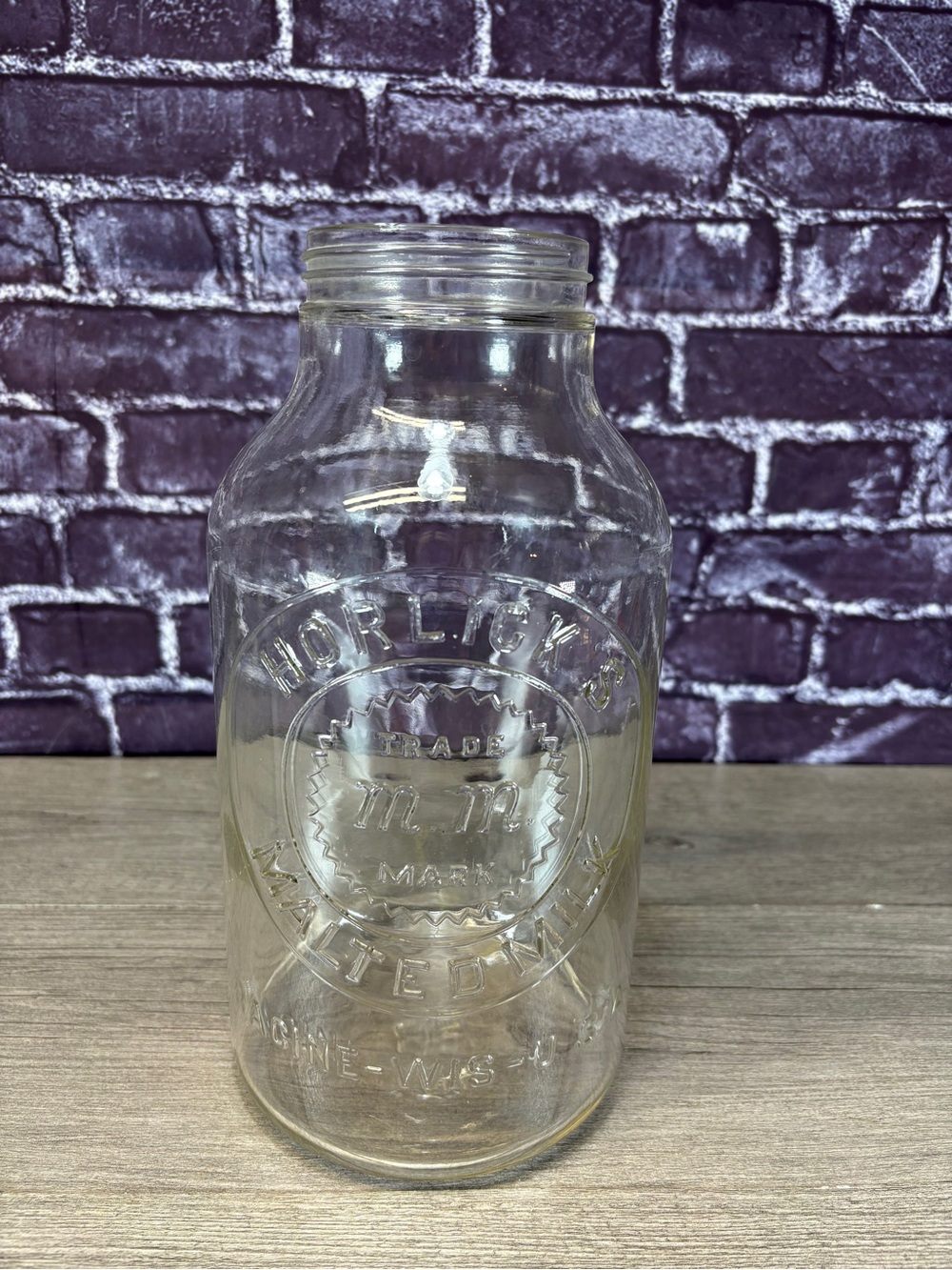 Vintage Horlicks Malted Milk Embossed 3 Quart Jar